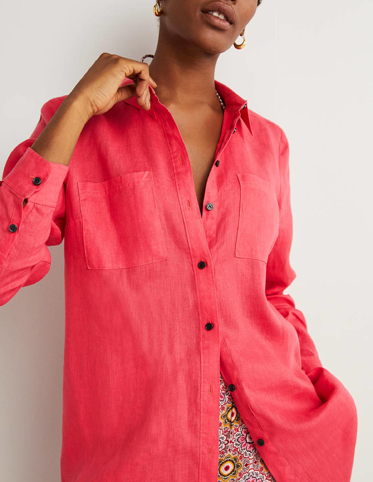 Linen Shirt-Pink Berry - Image 2
