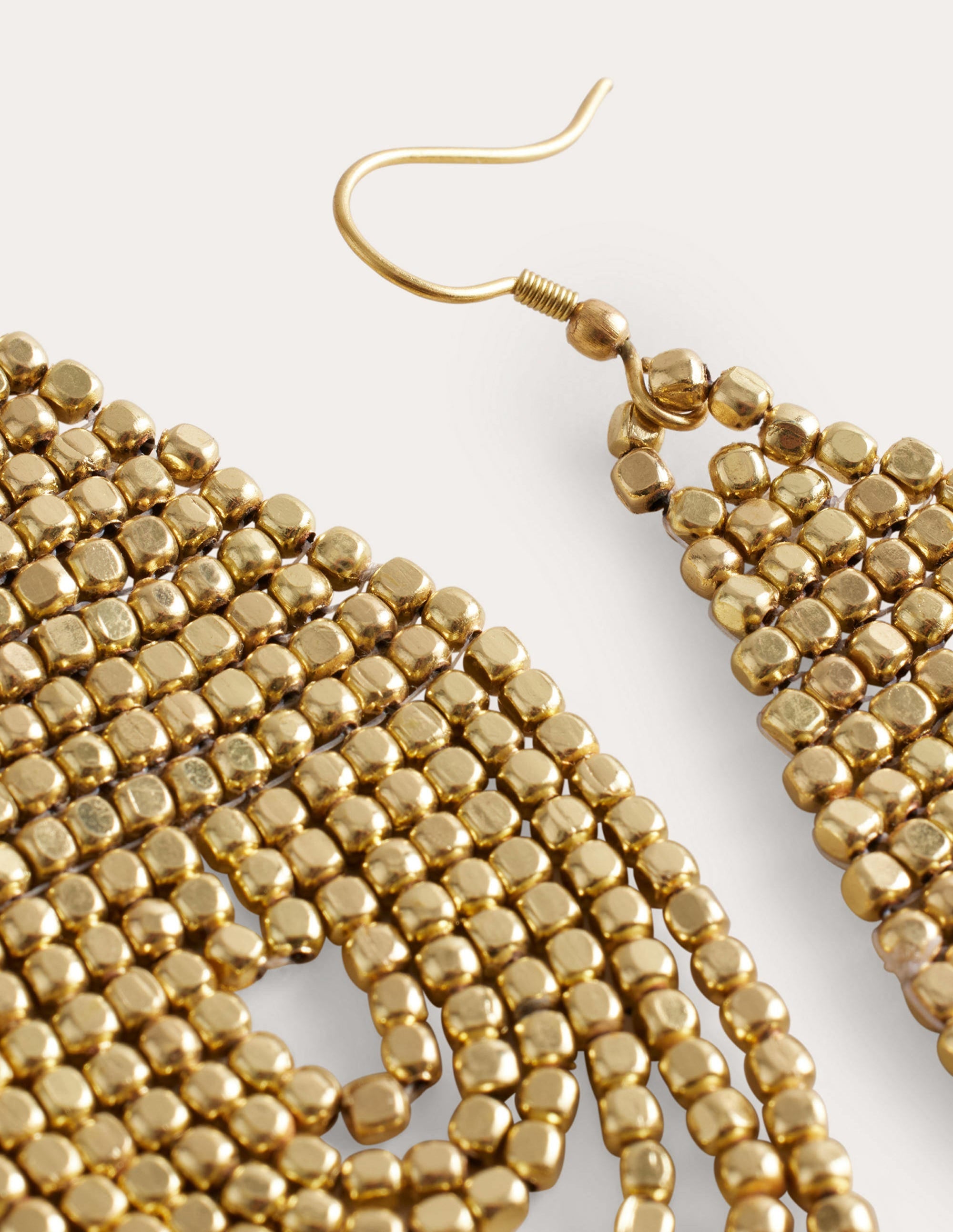 Boucles d'oreilles à rangées de perles-Doré - Image 4