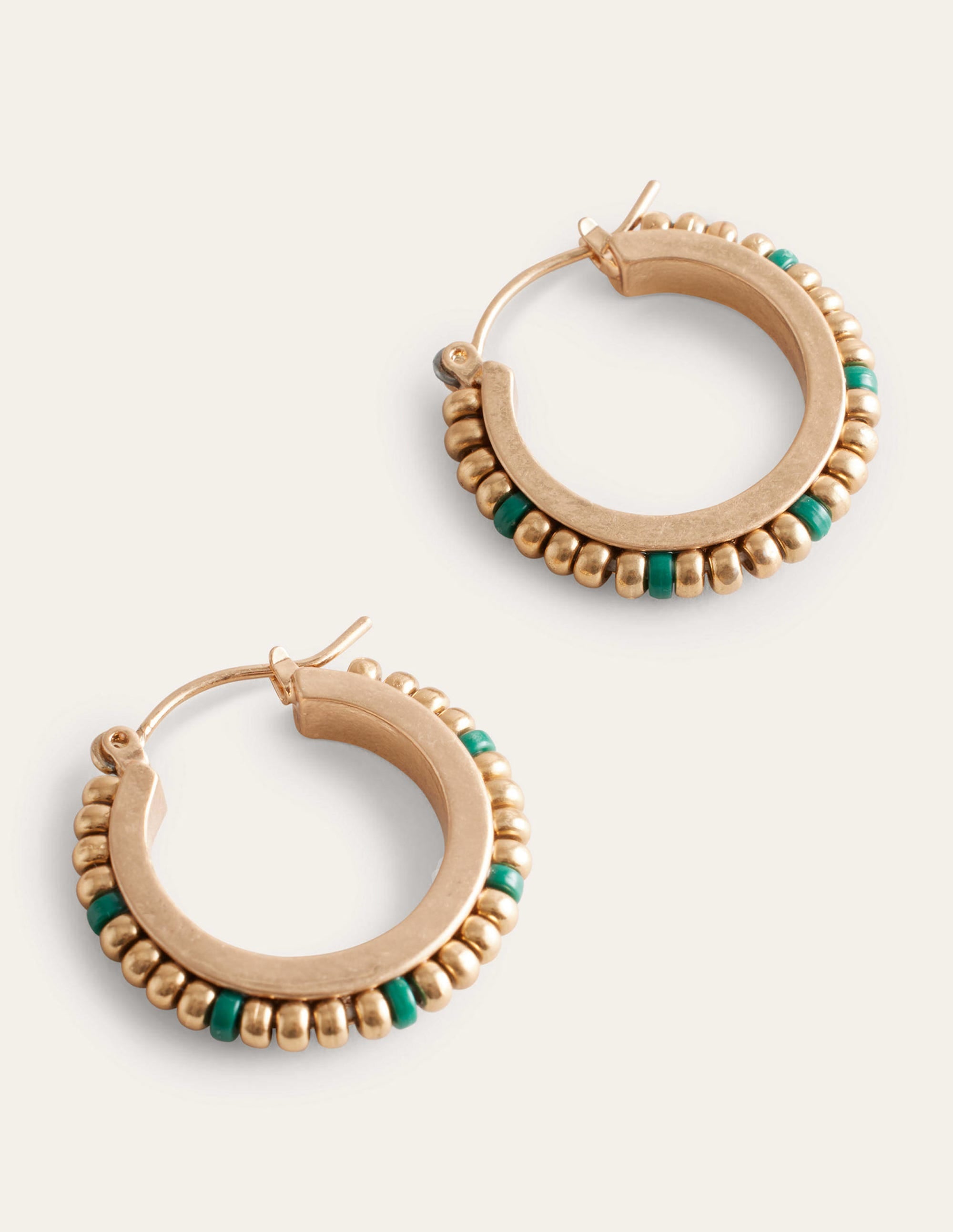 Petites créoles en perles-Vert - Image 2