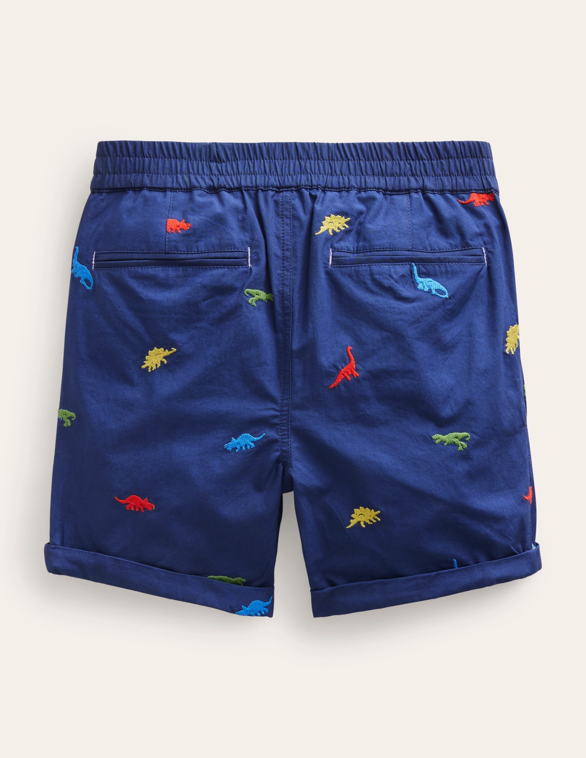 Smarte Shorts zum Hochkrempeln-Dinosaurier Stickerei Marineblau - Image 2