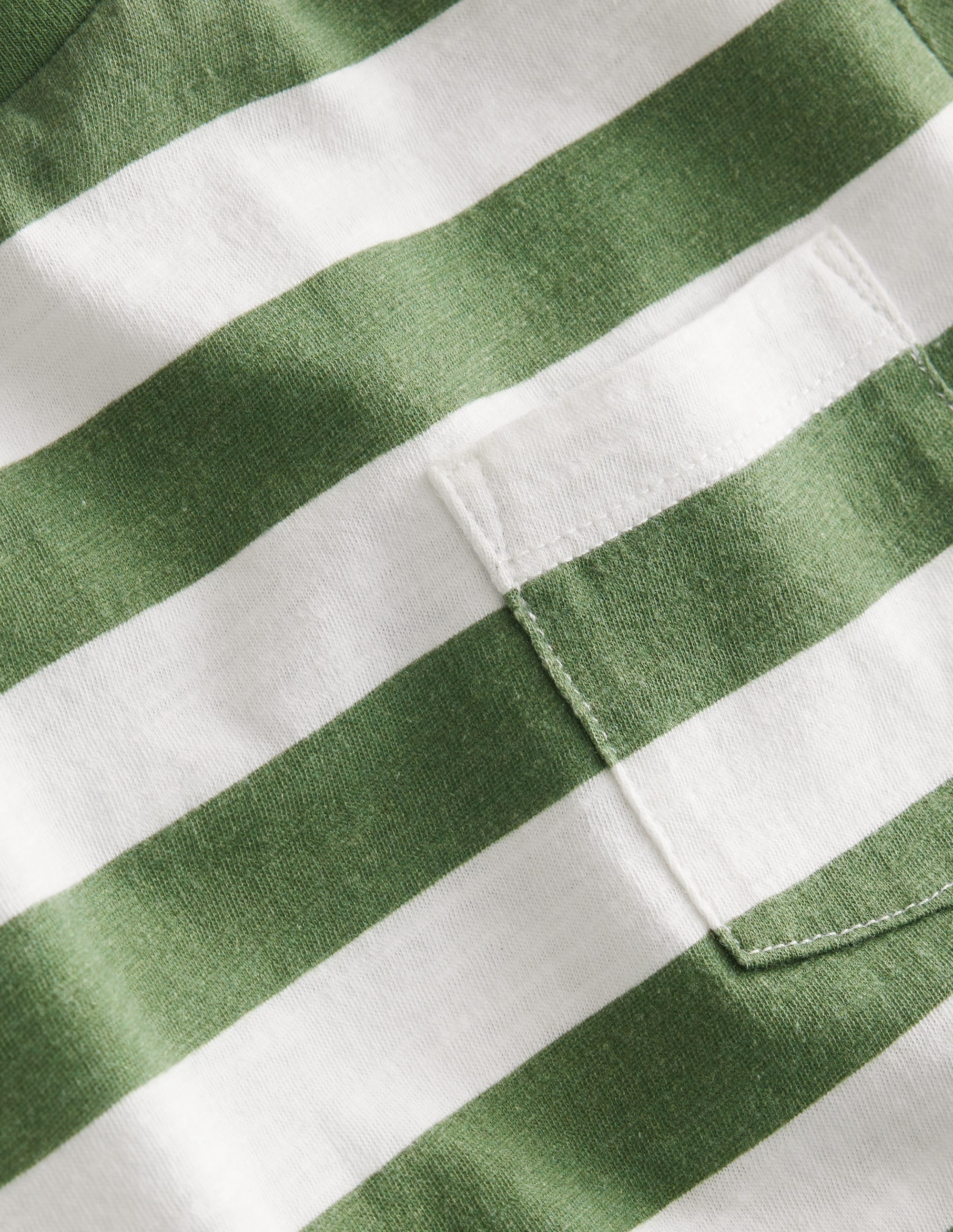 Striped Washed Slub T-shirt-Green/Ivory - Image 3