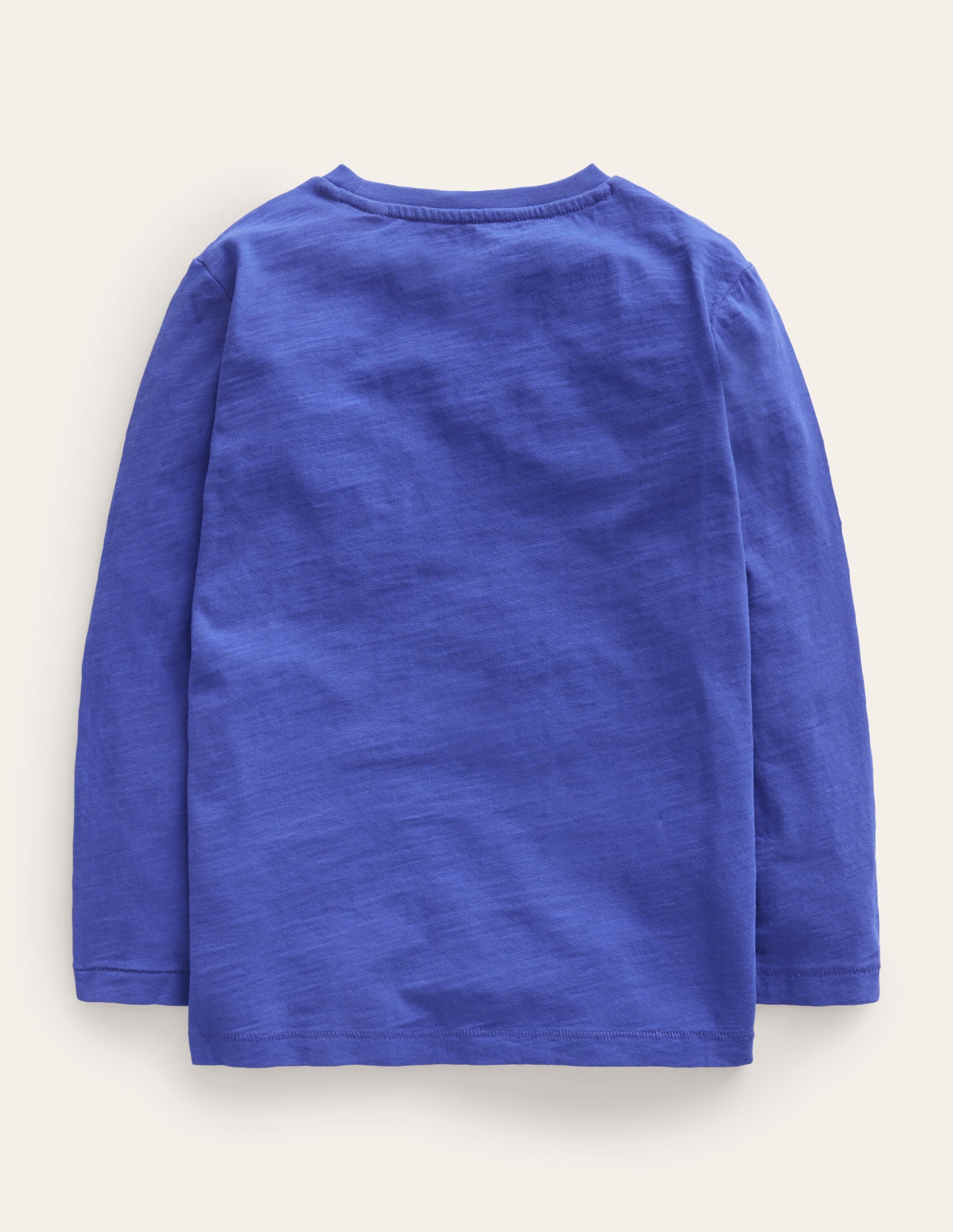 Long-sleeved Washed T-shirt-Bright Blue-2