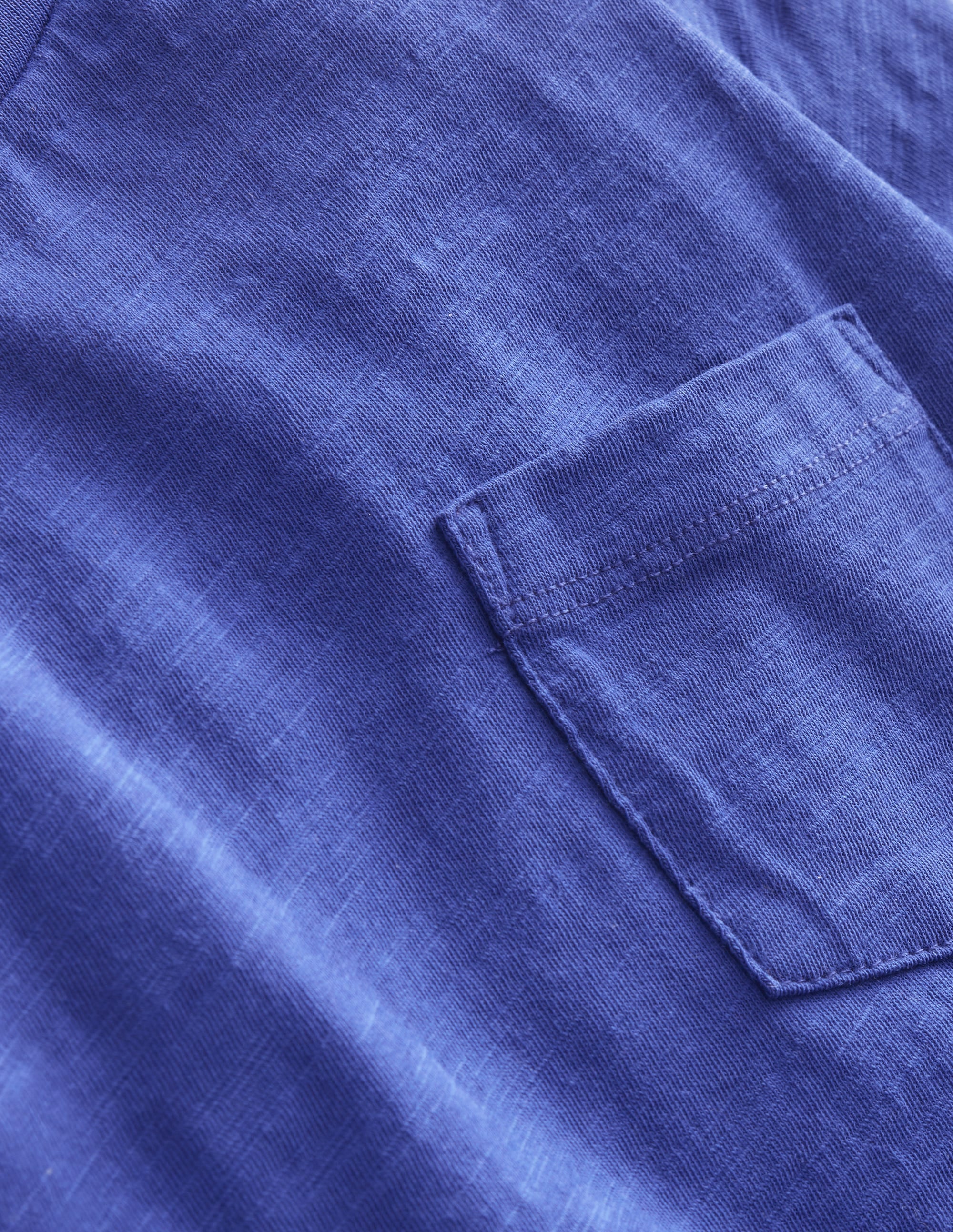 Long-sleeved Washed T-shirt-Bright Blue - Image 3