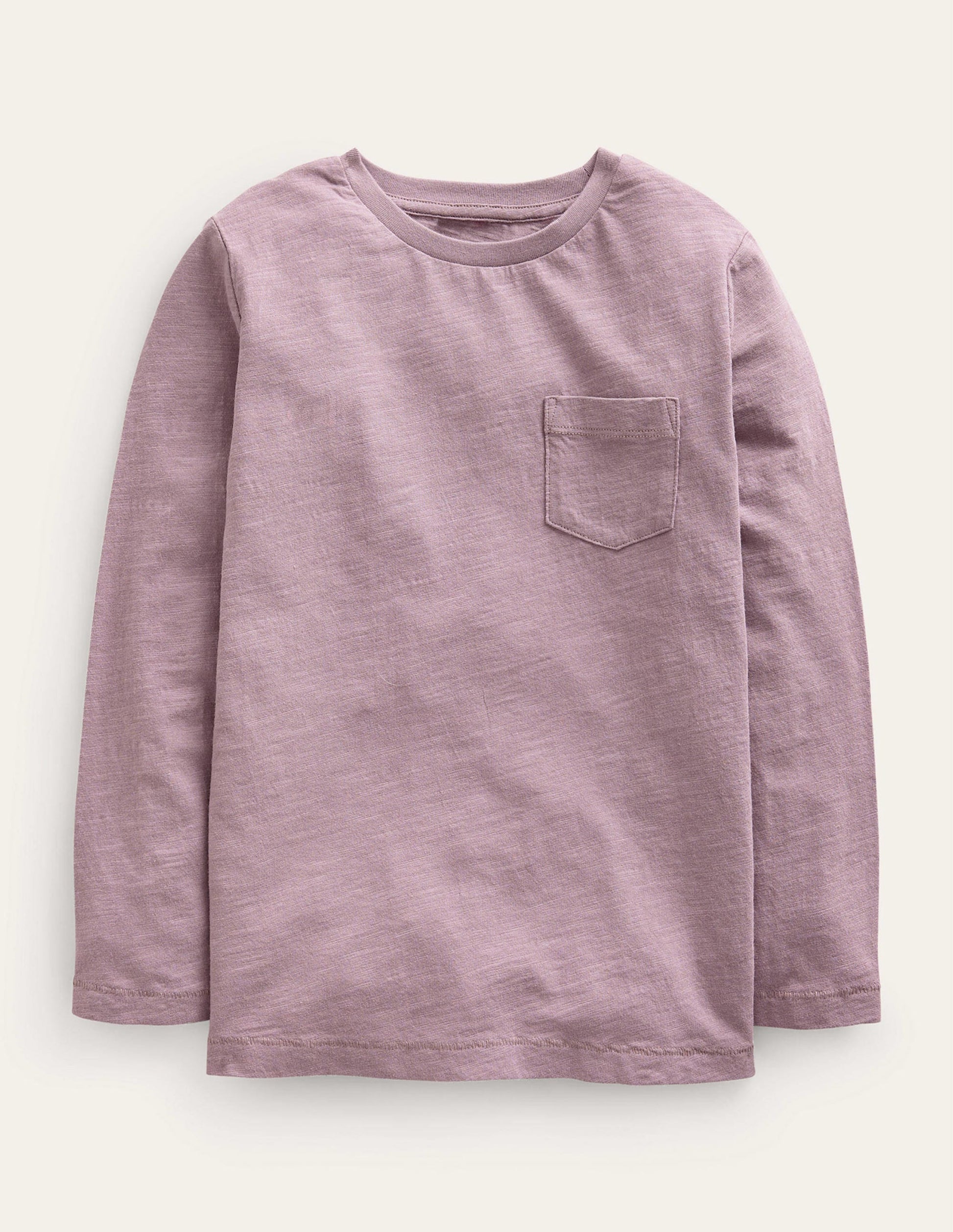 T-shirt délavé à manches longues-Lilas-1