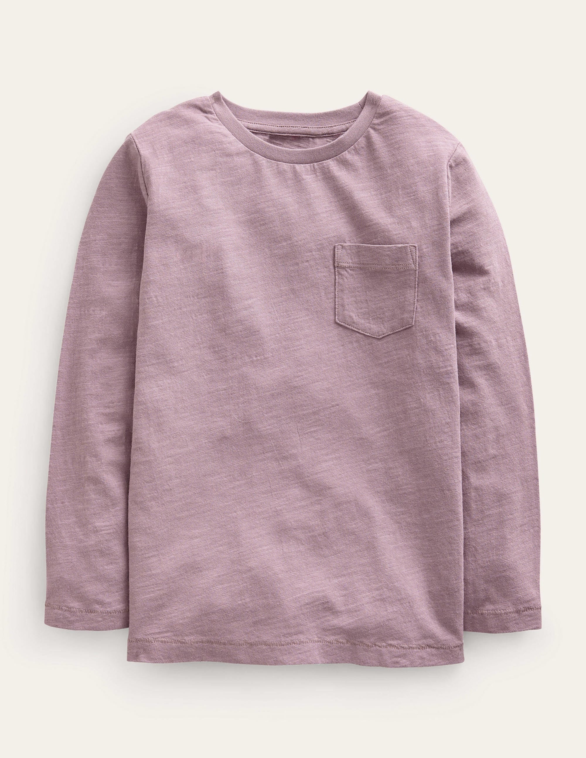 T-shirt délavé à manches longues-Lilas - Image 1