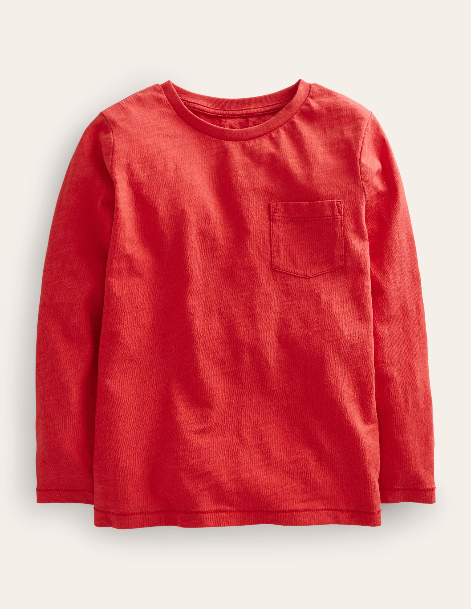 T-shirt délavé à manches longues-Rouge rockabilly - Image 1