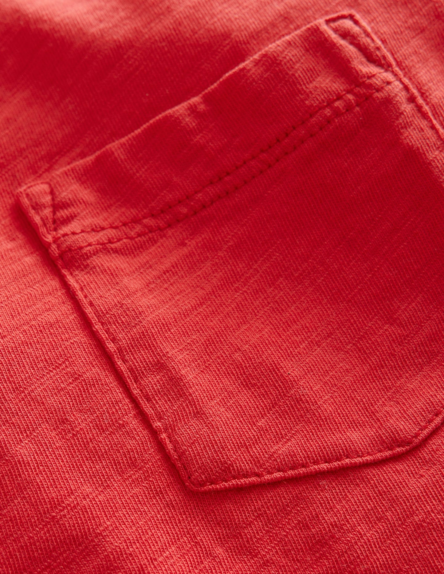 T-shirt délavé à manches longues-Rouge rockabilly