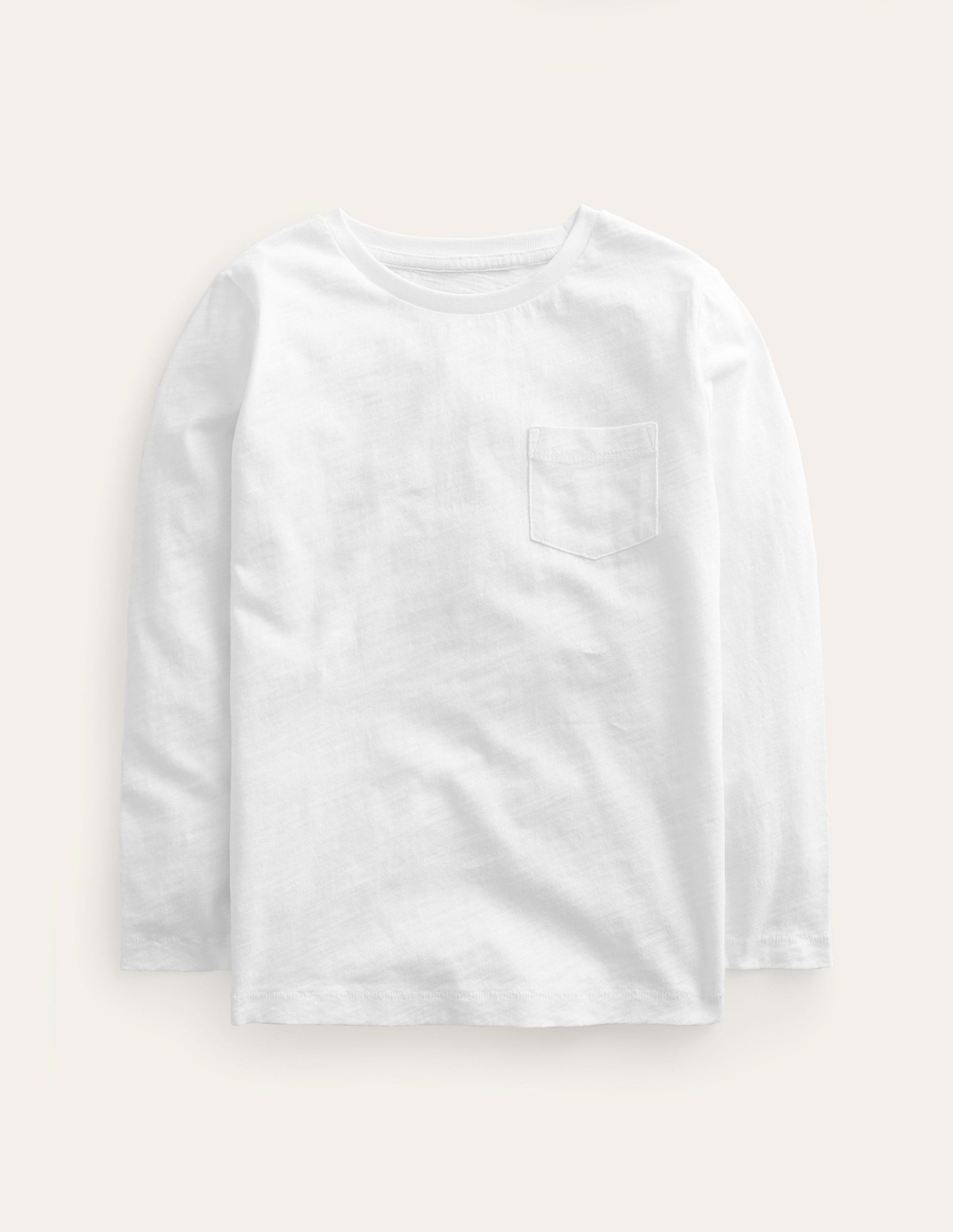 T-shirt délavé à manches longues-Blanc-1