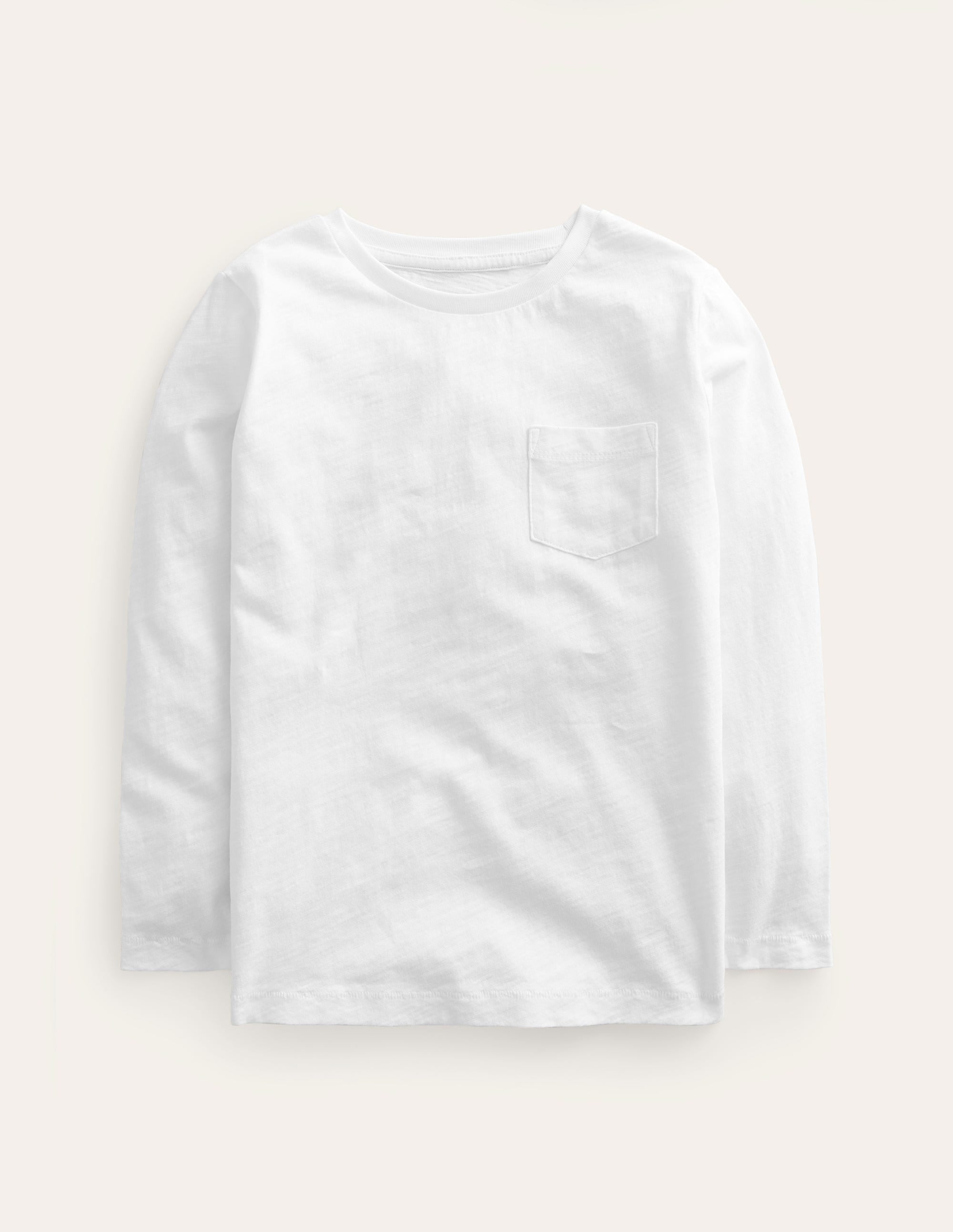 T-shirt délavé à manches longues-Blanc - Image 1