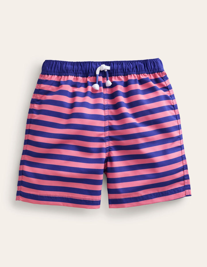 Swim Shorts-Azelea and Bluing Stripe