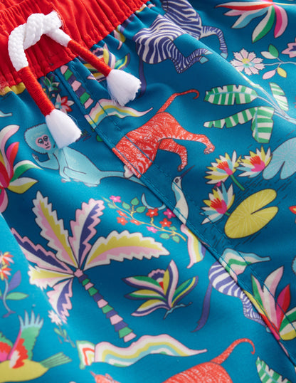 Badeshorts-Inselblau Tropical Garden-4