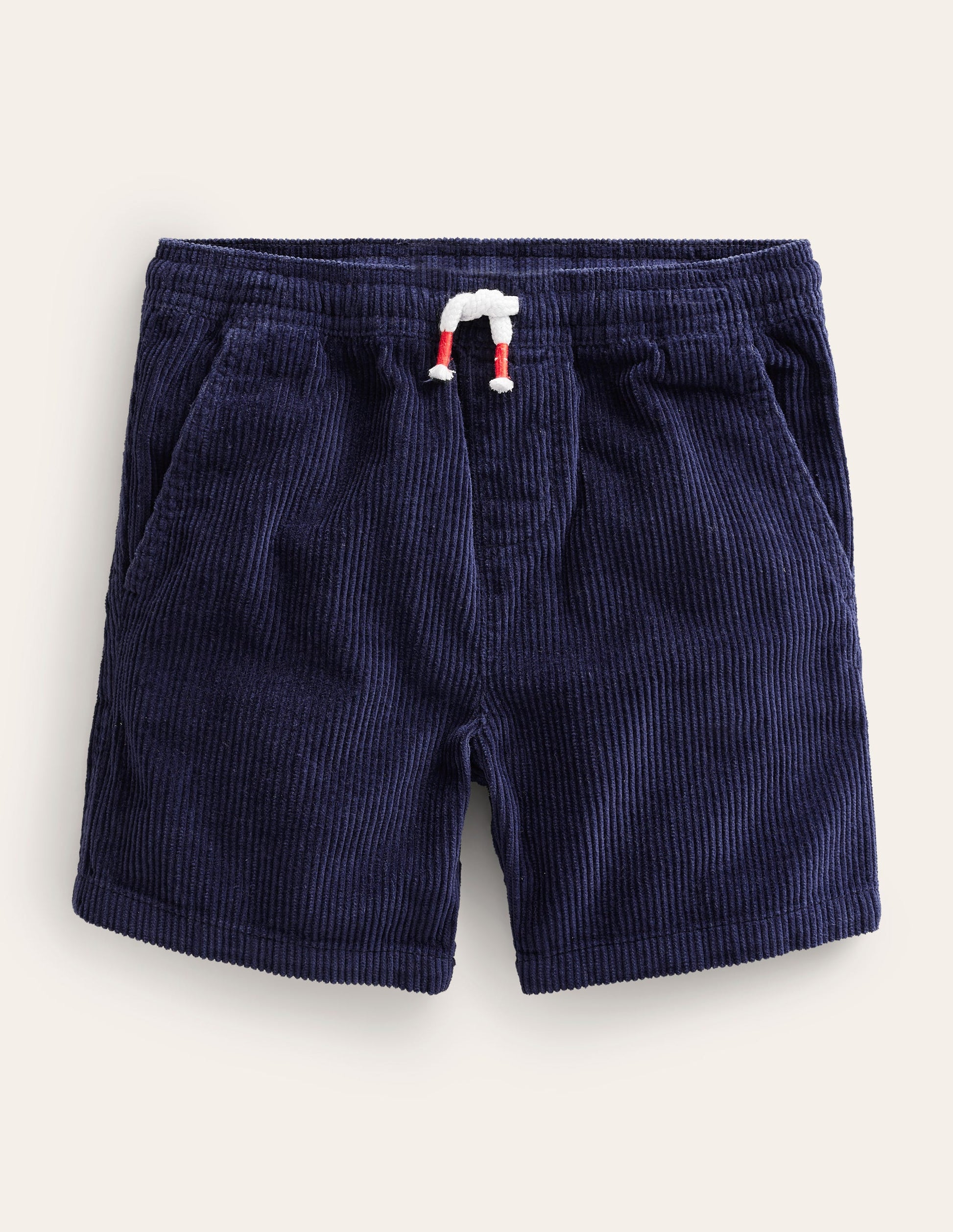 Short en velours côtelé-Bleu marine universitaire-1