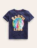 T-shirt avec logo Terre imprimé-Bleu marine vif