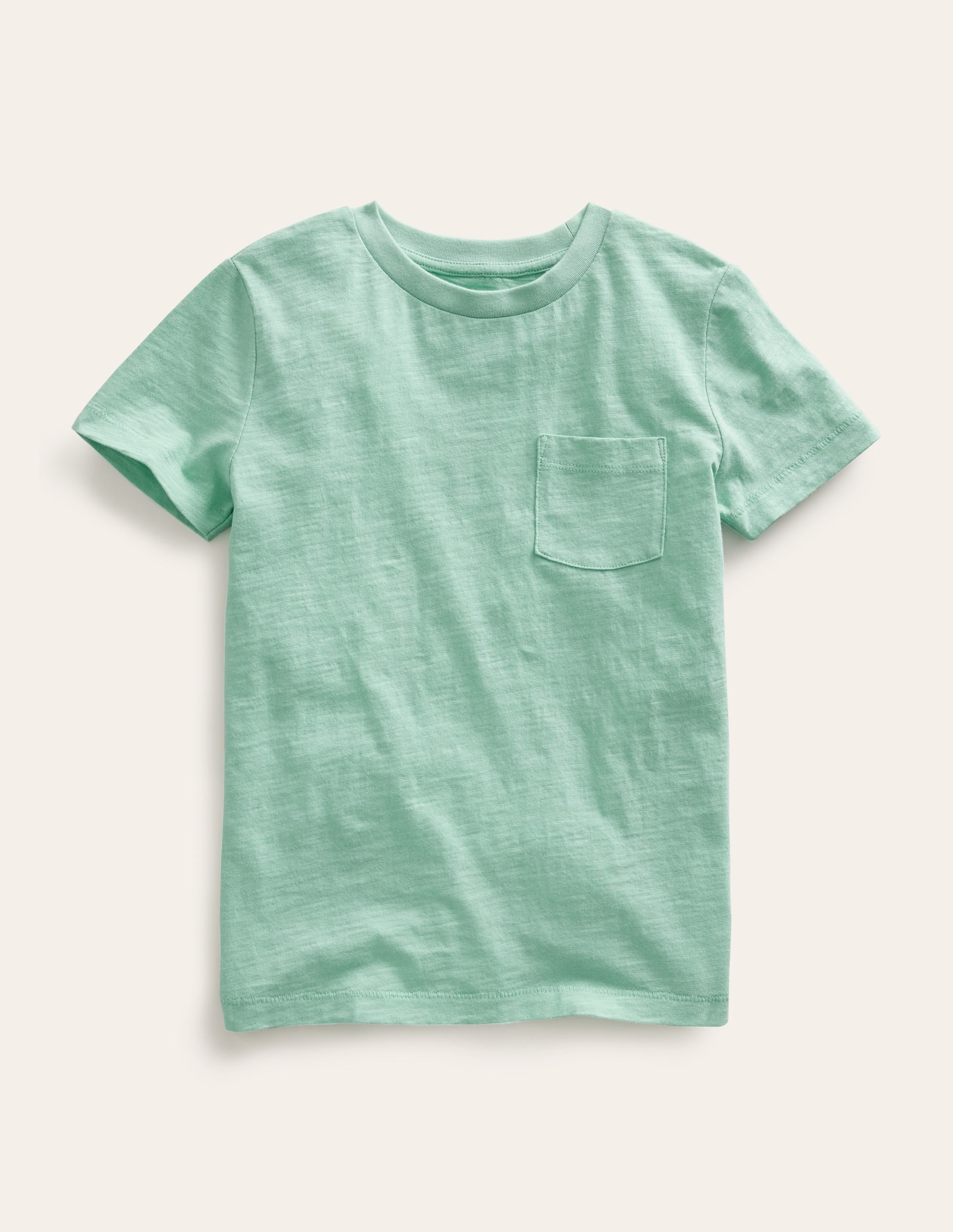 T-shirt délavé en tissu flammé-Vert opale - Image 1