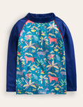 Haut de plage imprimé-Motif Tropical Garden bleu des îles
