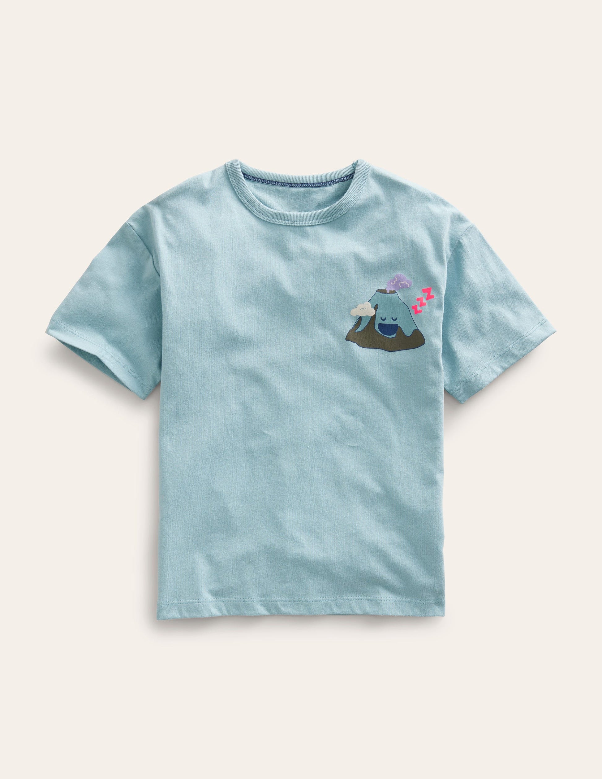 T-shirt à motif recto verso-Montagne bleu tourmaline-1