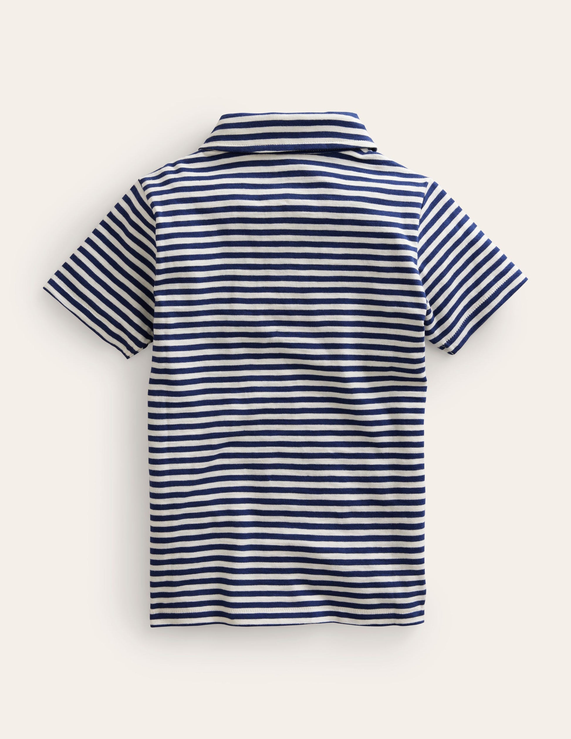 Polo flammé et rayé-Bleu marine/ivoire-2