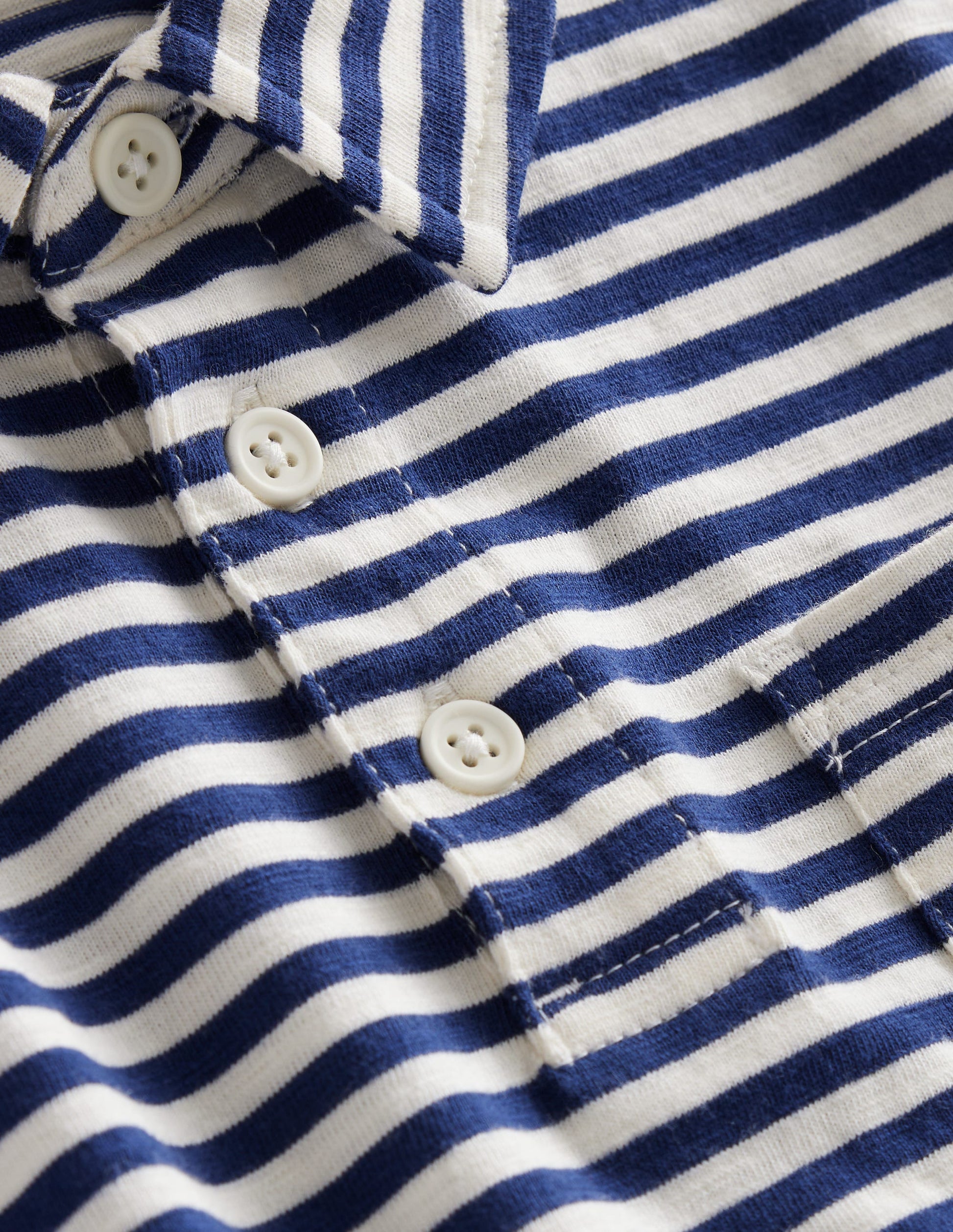 Polo flammé et rayé-Bleu marine/ivoire-3