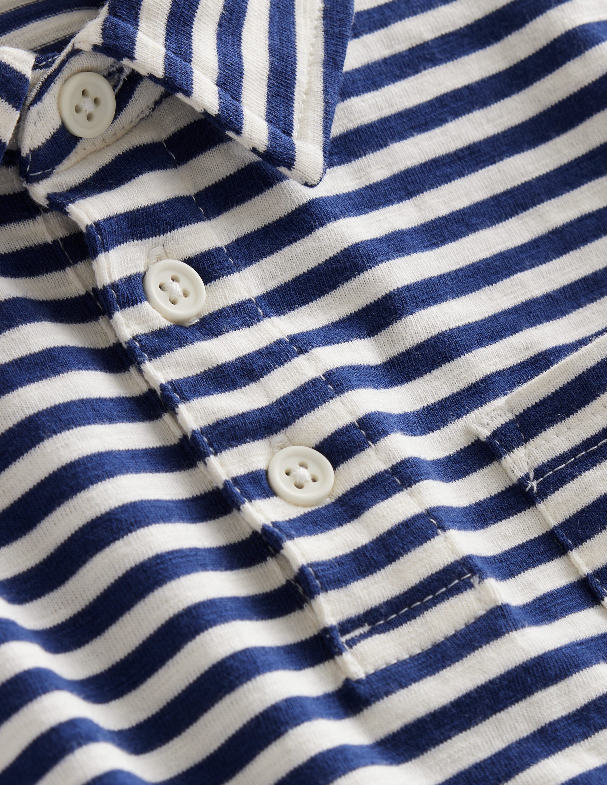 Polo flammé et rayé-Bleu marine/ivoire - Image 3