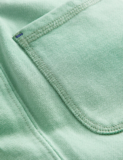 Stückgefärbte Baumwollshorts-Opalgrün