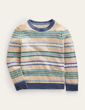 Fair Isle Stripe Crew Jumper-Soft Multi Stripe