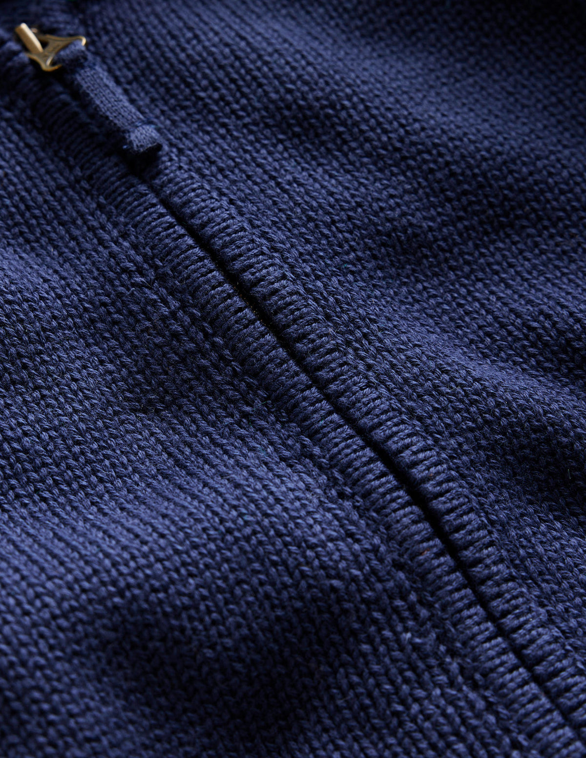 Zip Through Knitted Bomber-Deep Green/Navy-3