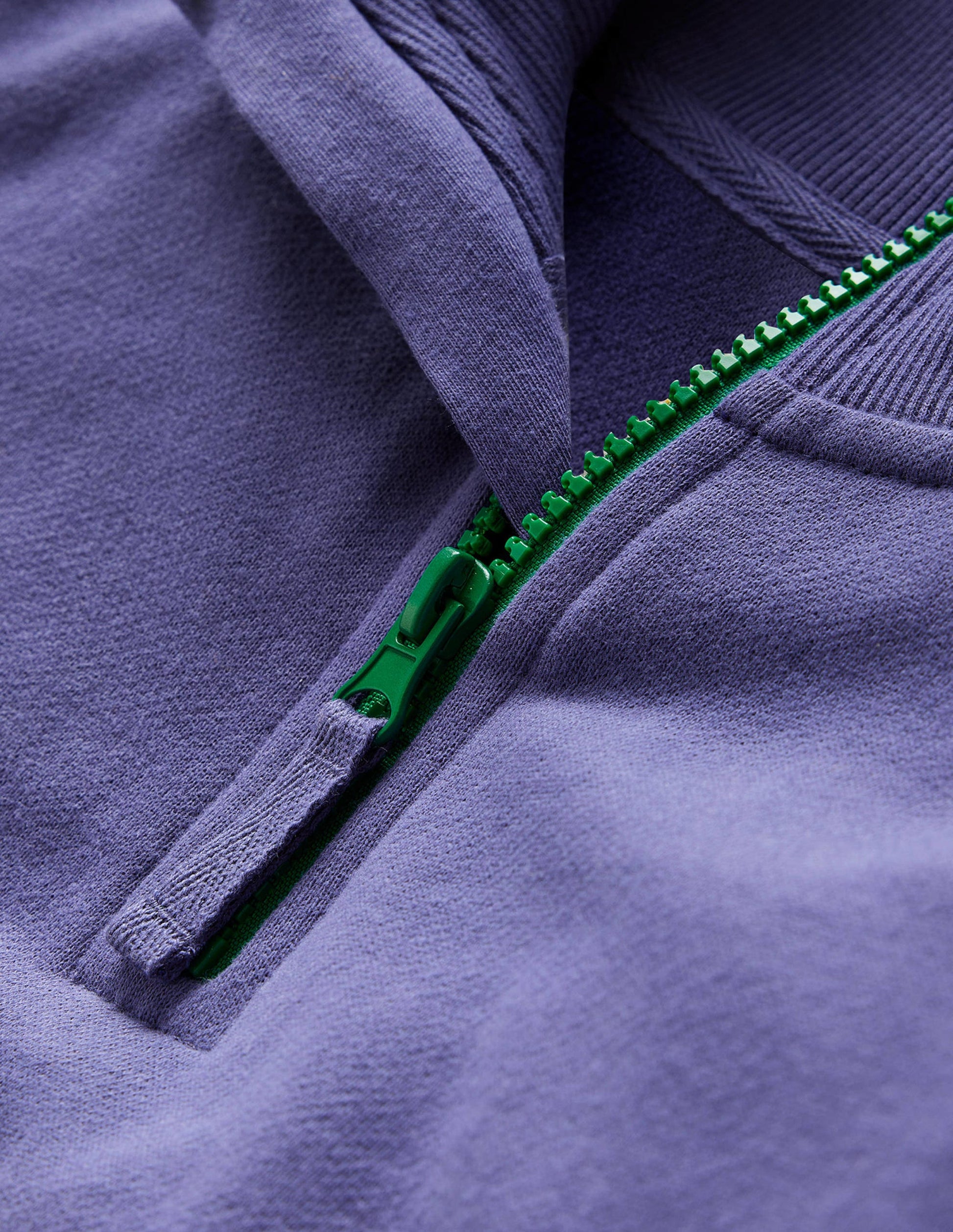 Sweat colourblock partiellement zippé-Bleu marine-3