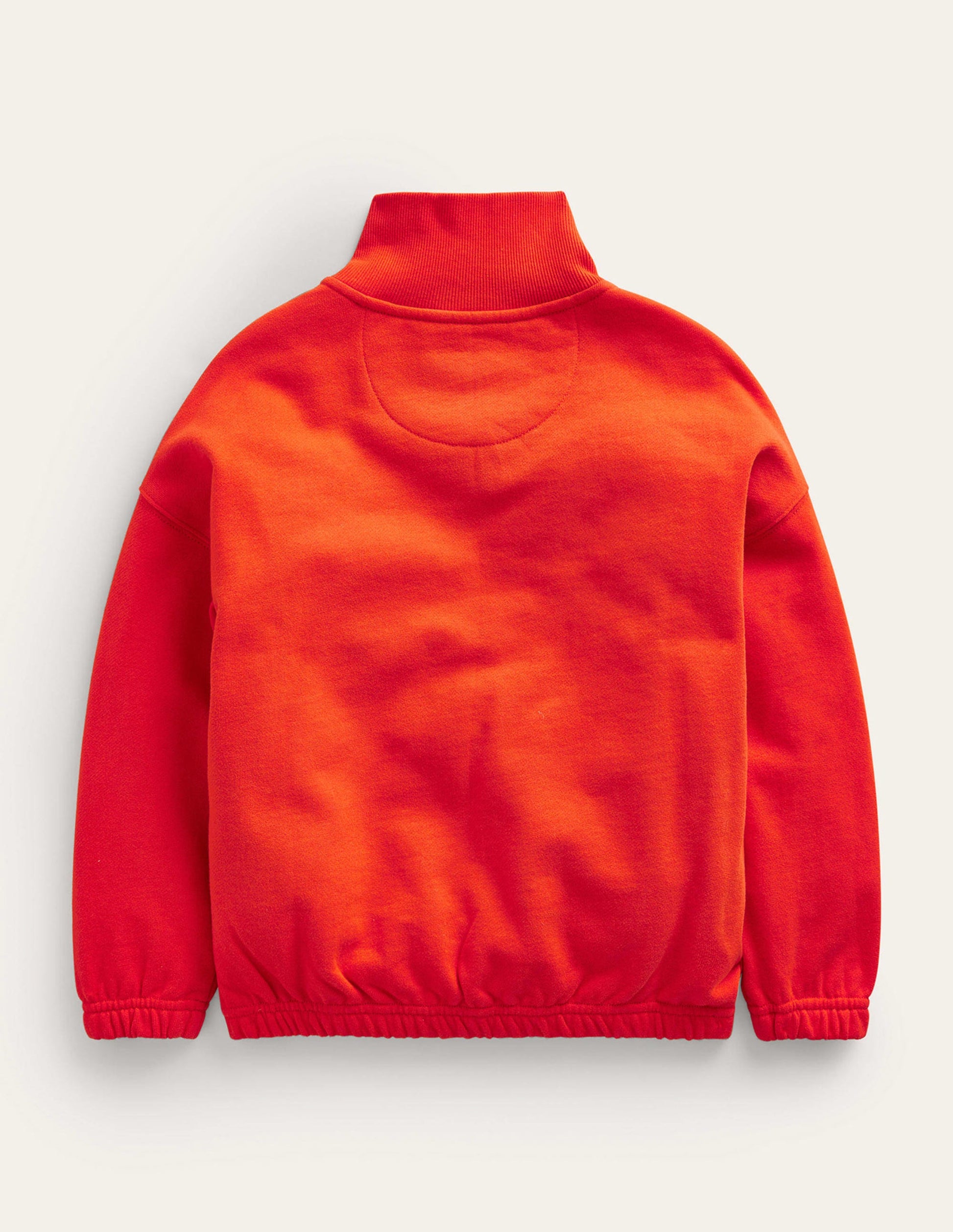 Sweat colourblock partiellement zippé-Rouge dahlia-2