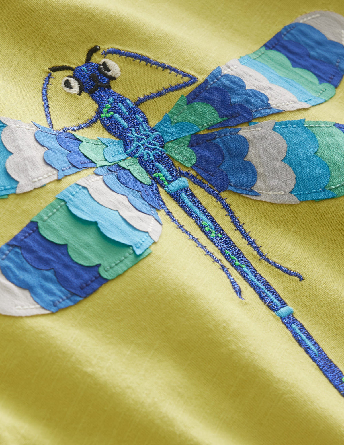 T-Shirt mit Libellen-Applikation-Stachelbeerengelb-3