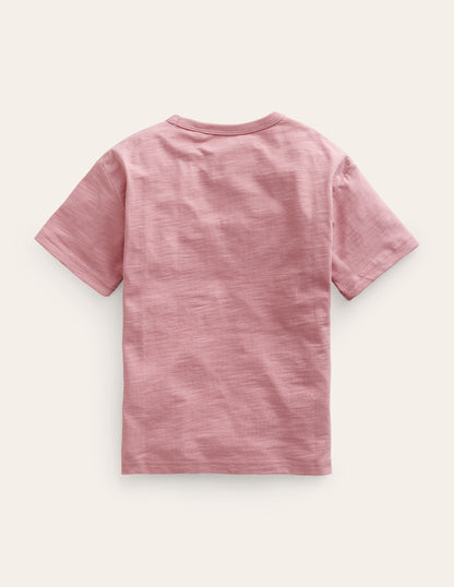 Lässiges T-Shirt mit Öko-Druck-Mandelrosa Protect-3