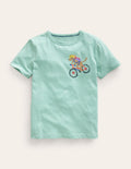T-Shirt mit Logo vorn und hinten-Dschungelgrün