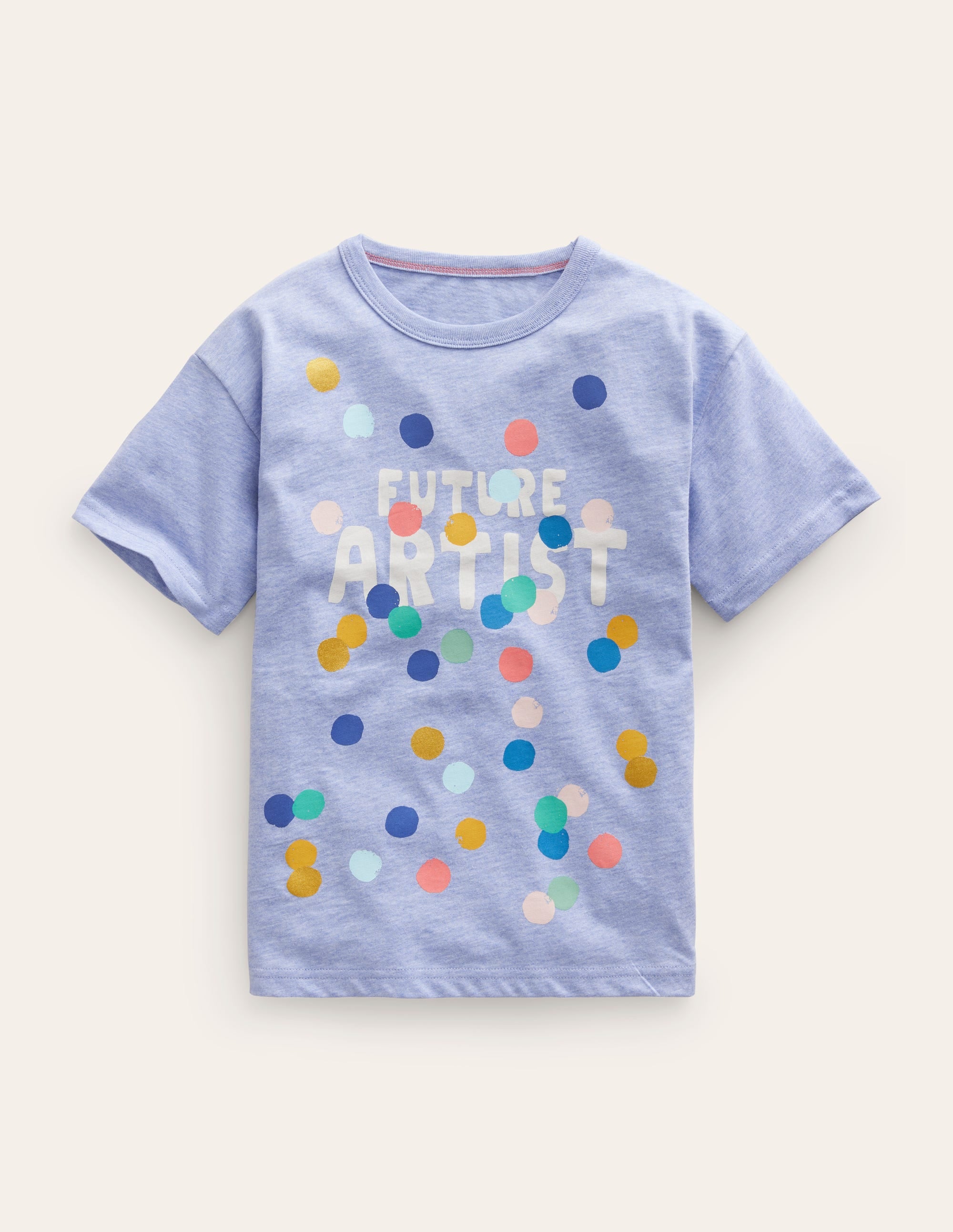 Relaxed Artist-Print T-Shirt-Light Blue Marl - Image 1
