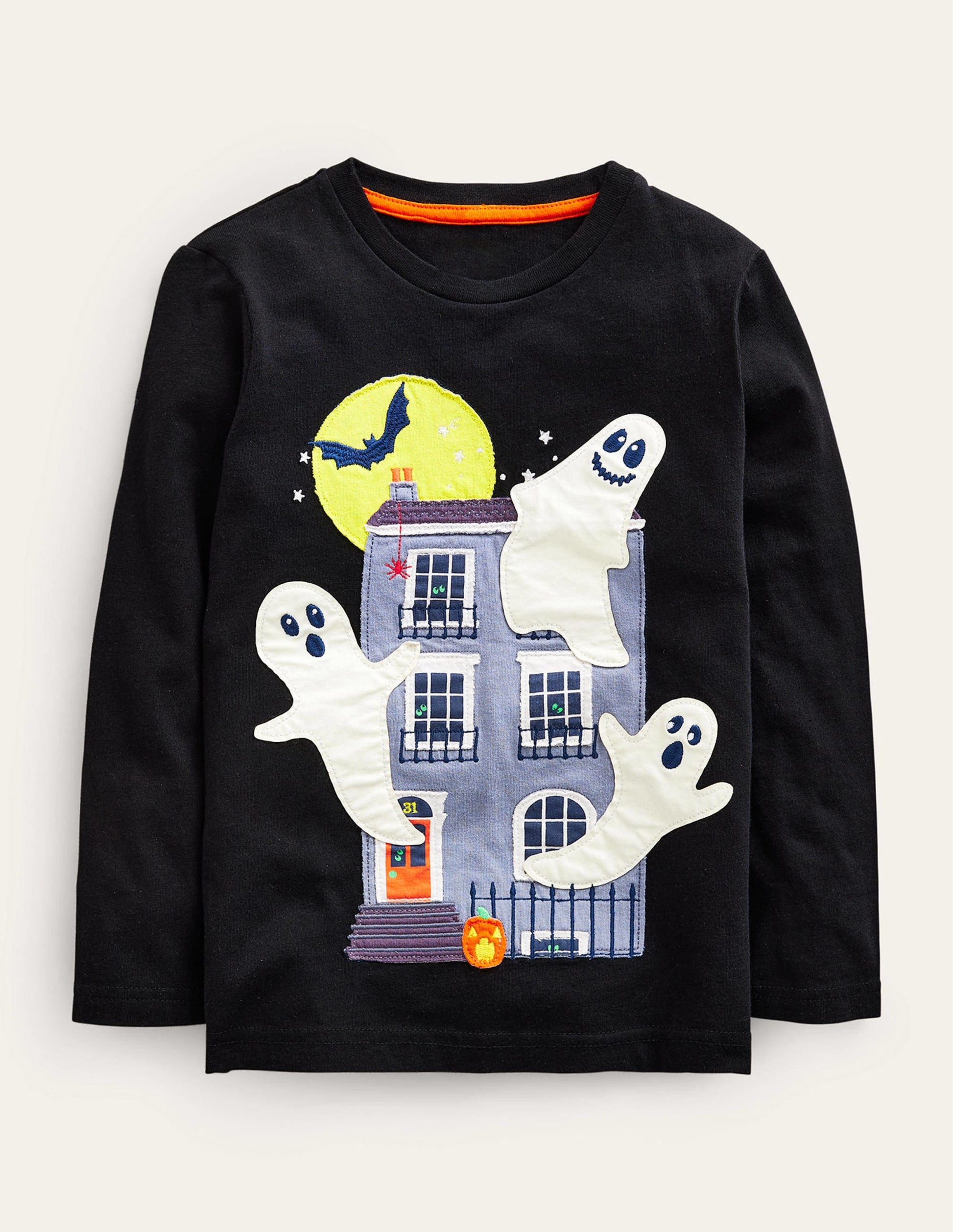 T-shirt à appliqué Halloween-Noir-1