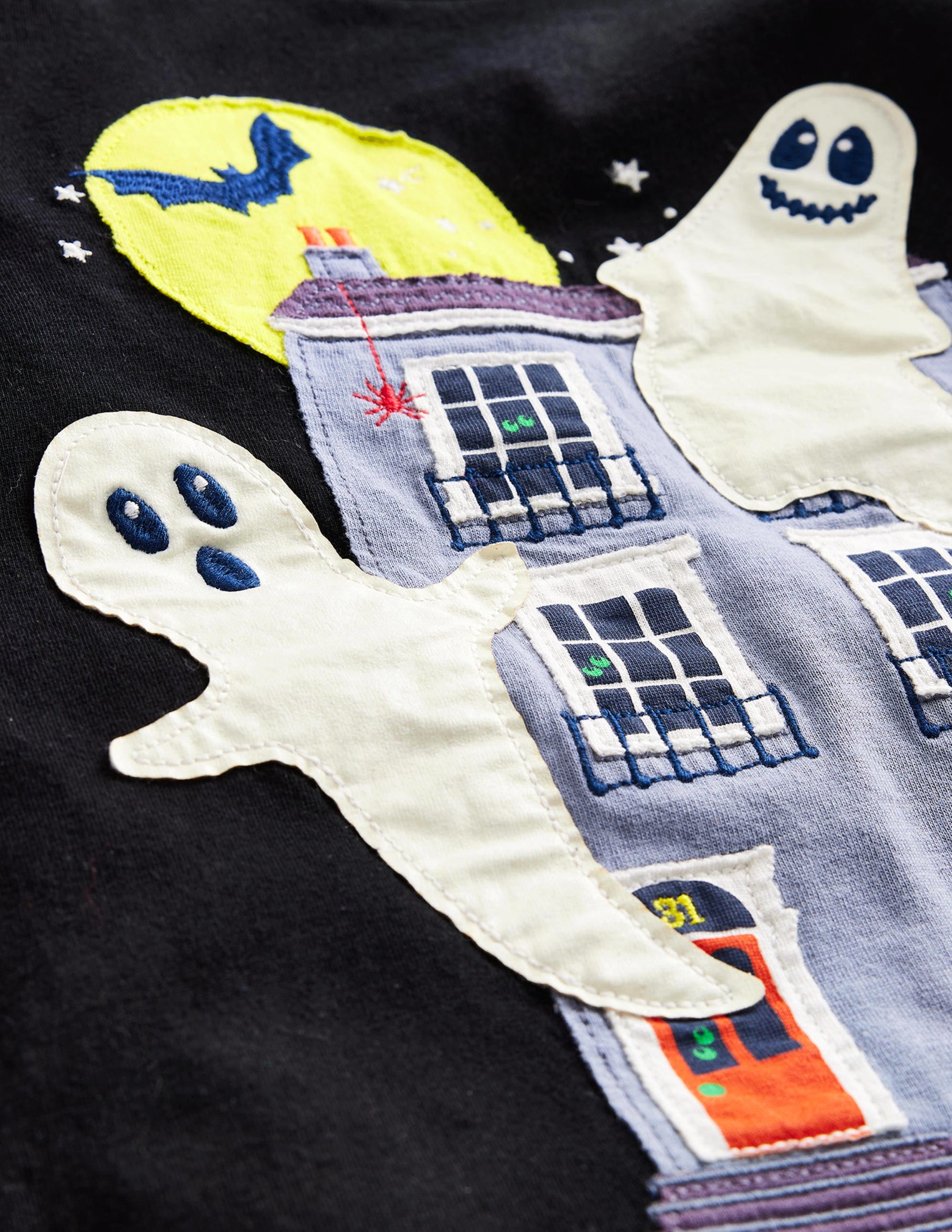 T-shirt à appliqué Halloween-Noir - Image 3