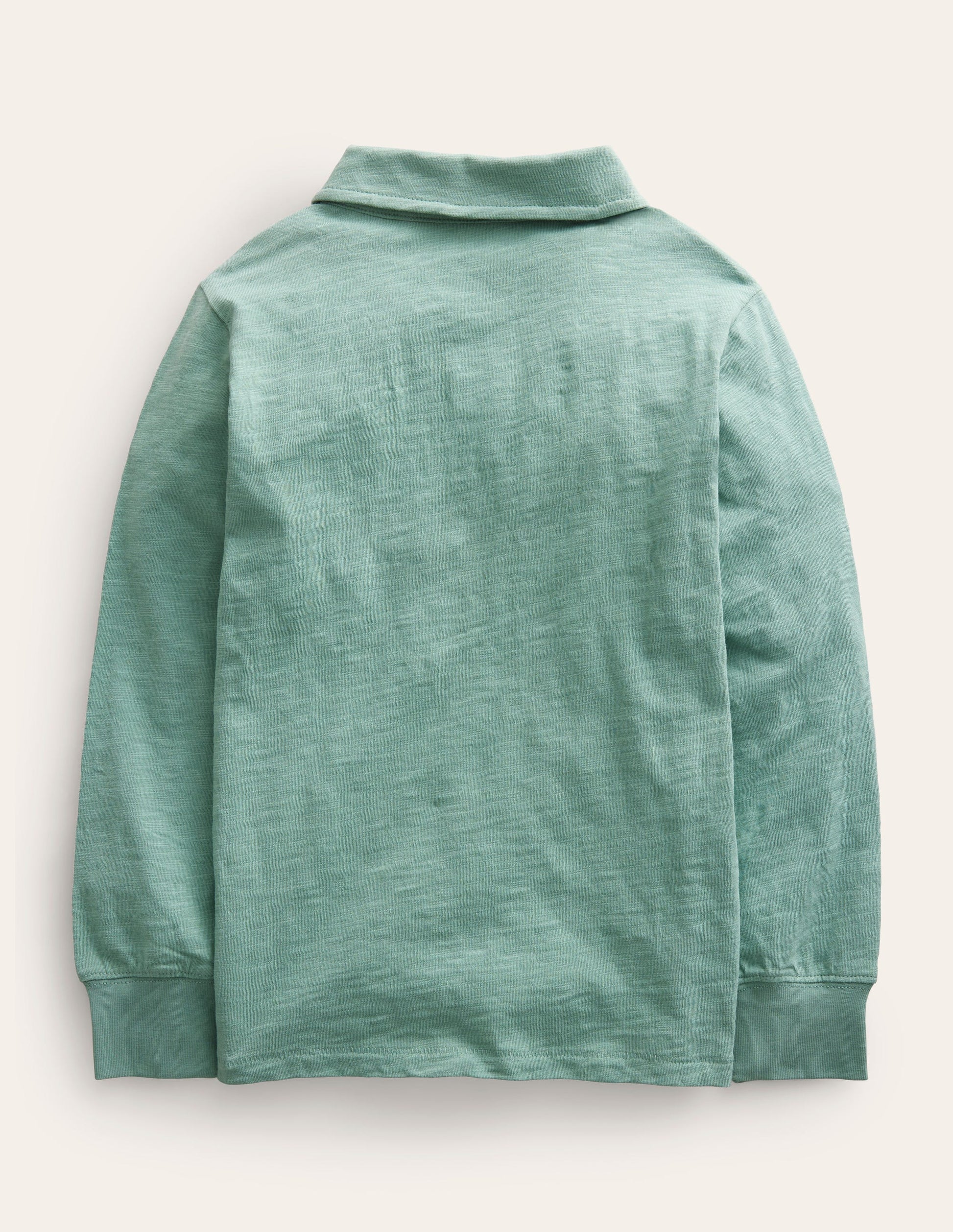 Langärmliges Flammgarn-Poloshirt-Rauchgrün-2