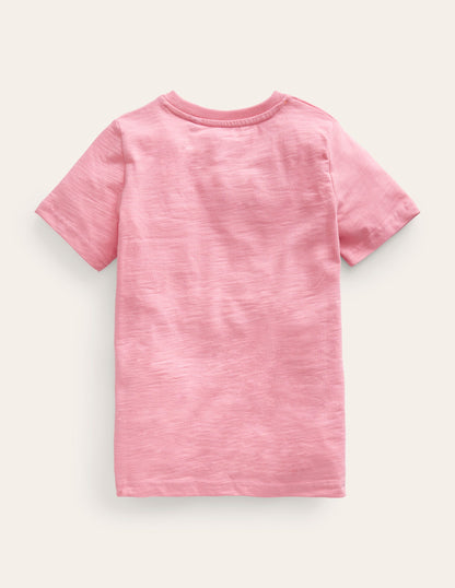 T-Shirt mit Metallic-Druck „Gone Fishing”-Karussellrosa-3