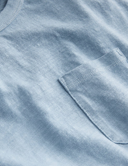 Langärmliges T-Shirt im Lagenlook-Kiesblau-3