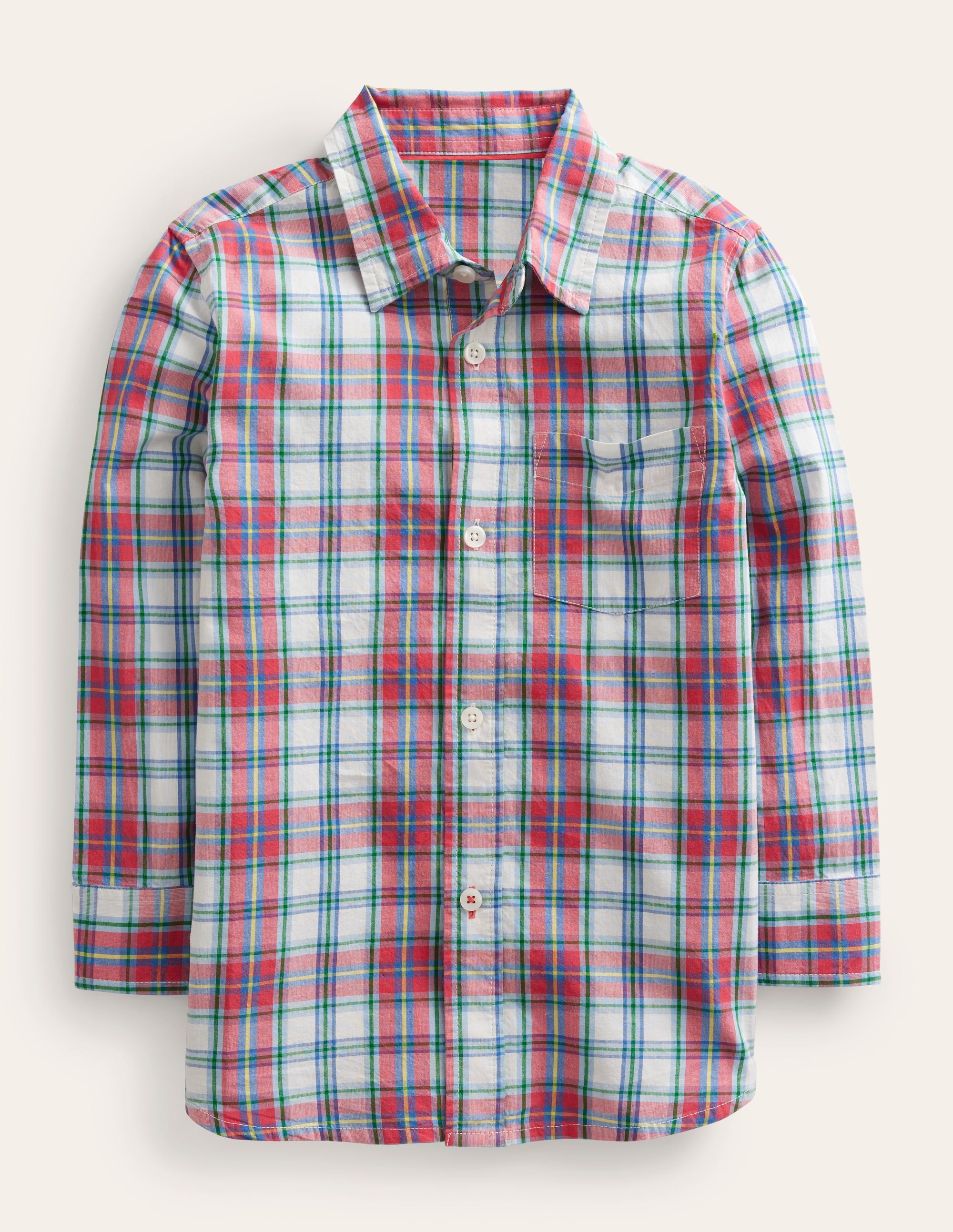 Chemise en coton-Carreaux rouges - Image 1