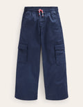 Pantalon cargo droit-Bleu marine foncé