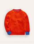 Grob gestrickter Baumwollpullover-Mandarinenorange
