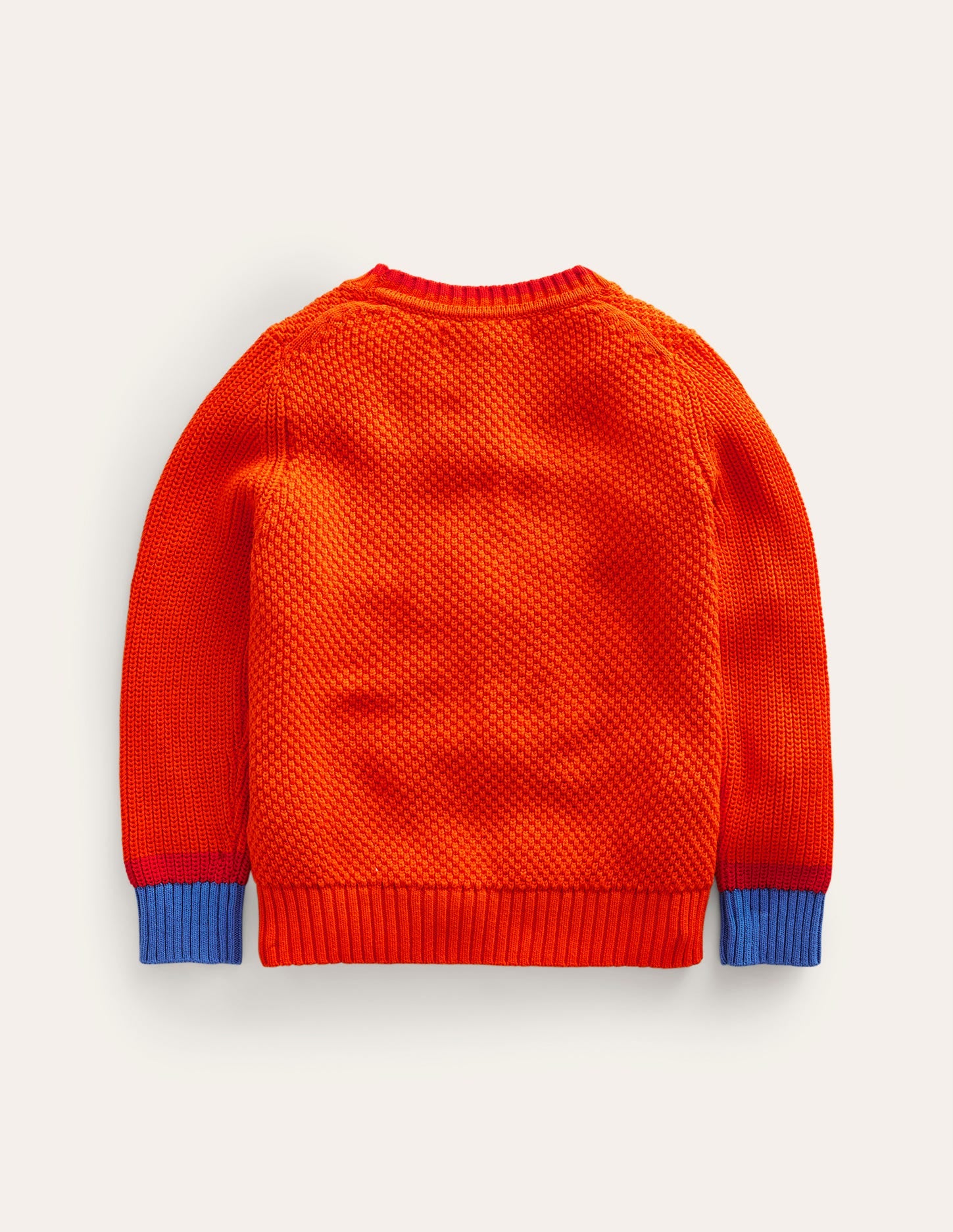 Grob gestrickter Baumwollpullover-Mandarinenorange-2