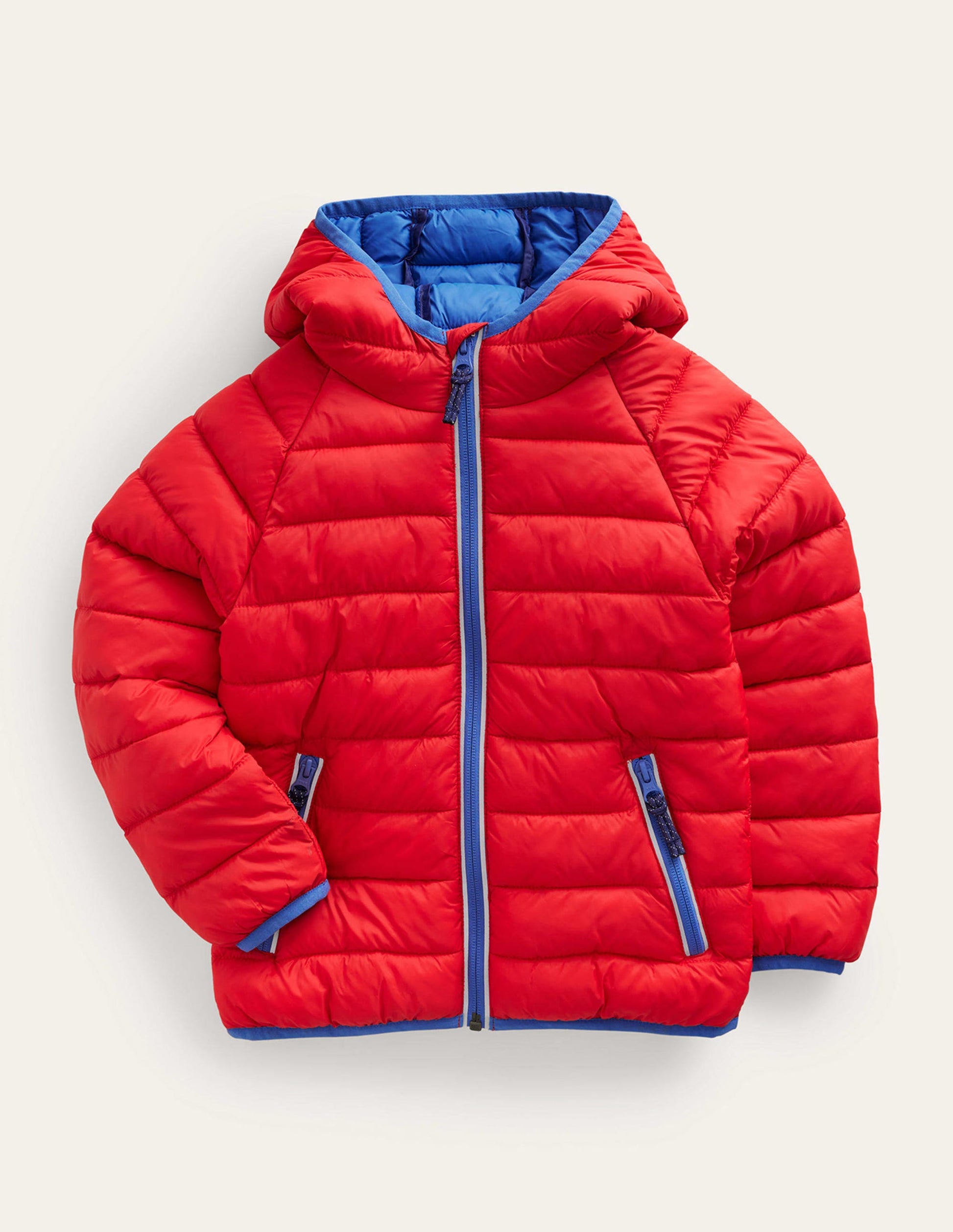 Bequem verstaubare, wattierte Jacke-Blue Cord-1