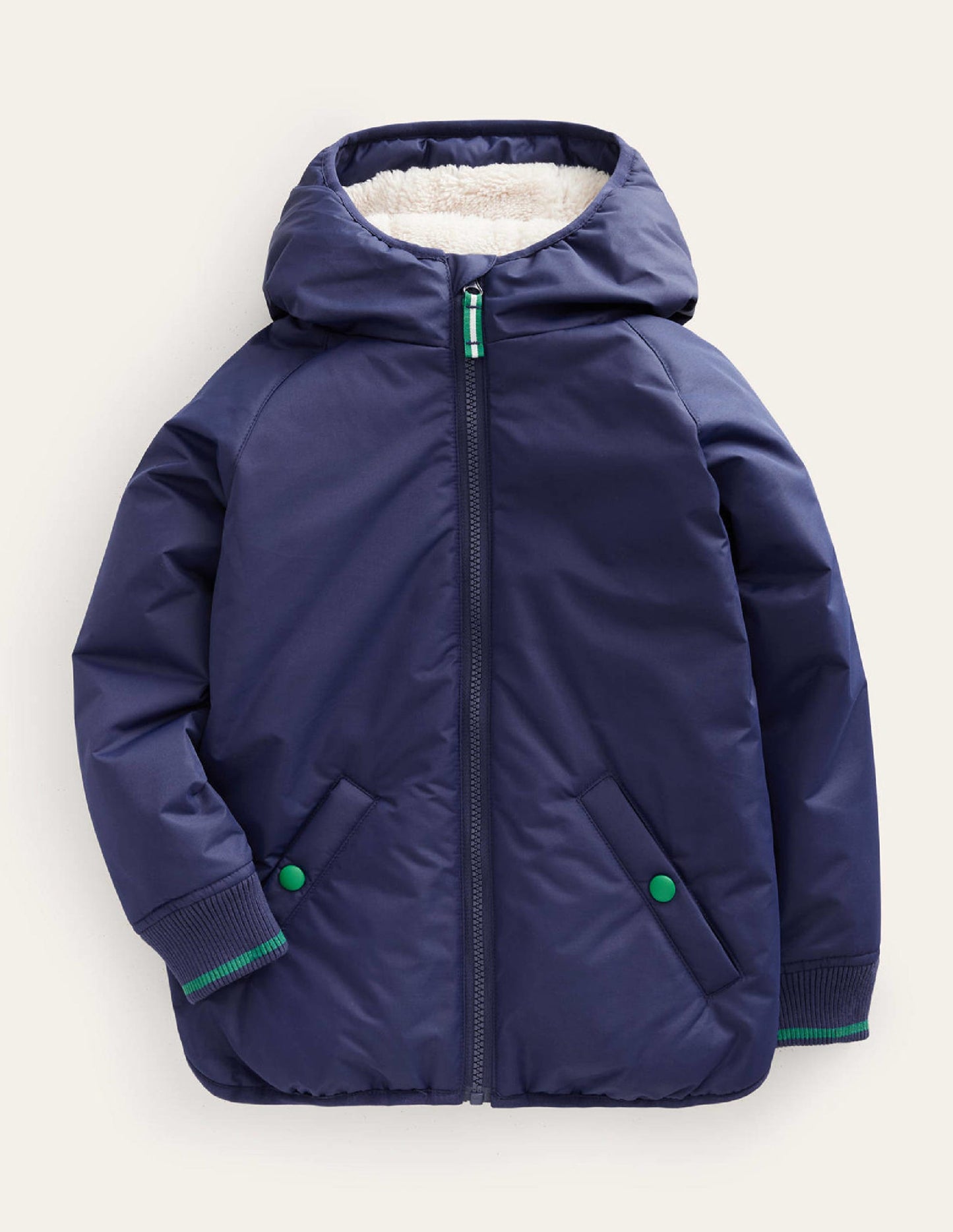 Anorak mit Sherpa-Futter-Schuluniform-Marineblau