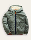 Veste bomber doublée à capuche-Vert poterie