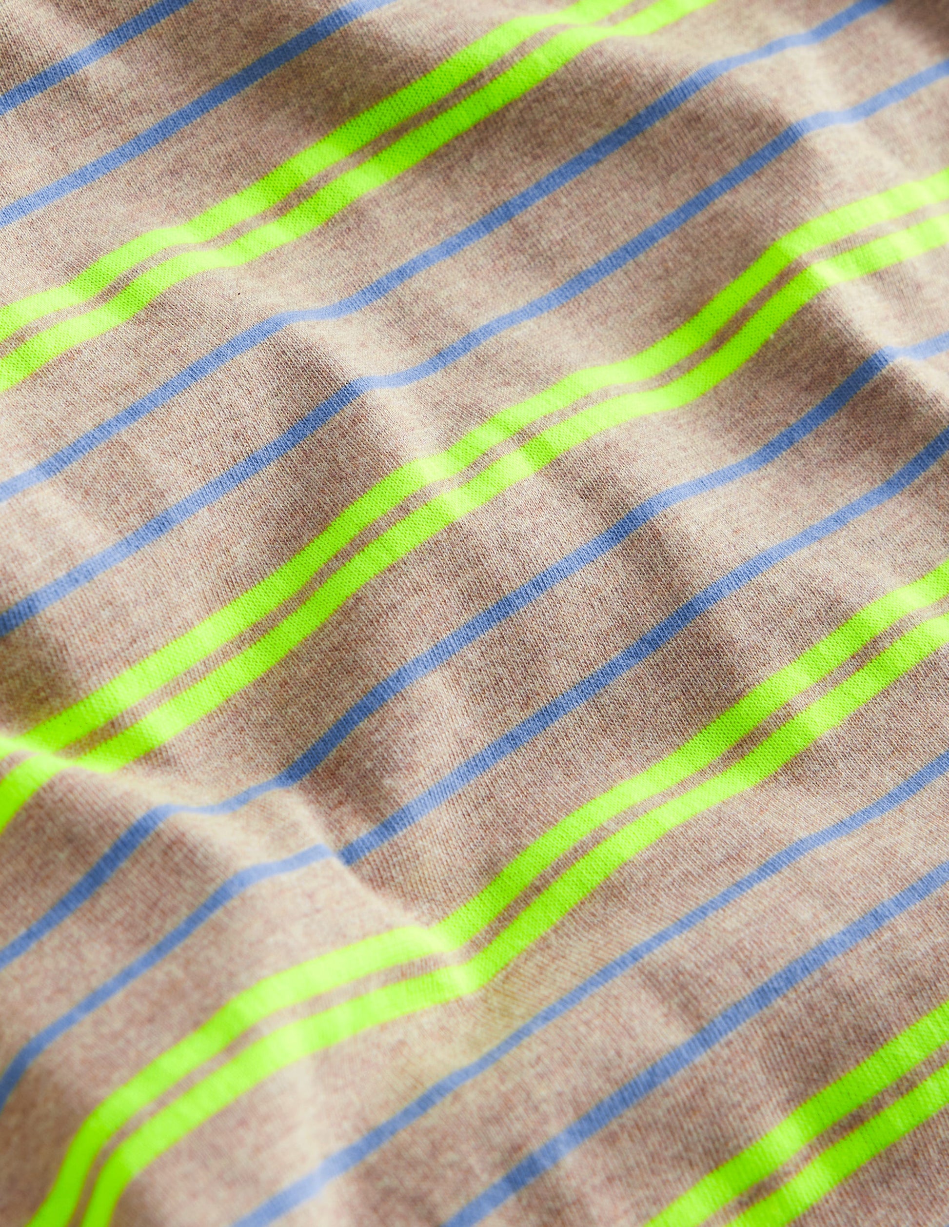 Relaxed Neon-Stripe T-Shirt-Oatmeal Marl/Neon Yellow-3