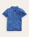 Besticktes Piqué-Poloshirt-Hellbraun
