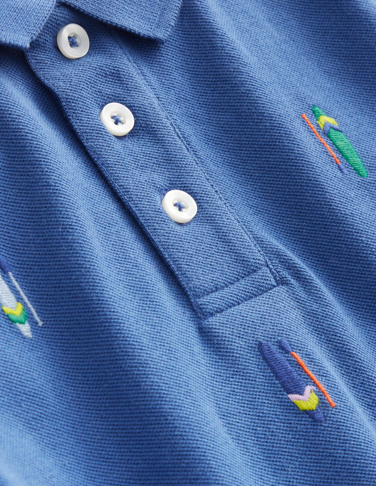Besticktes Piqué-Poloshirt-Hellbraun - Image 3