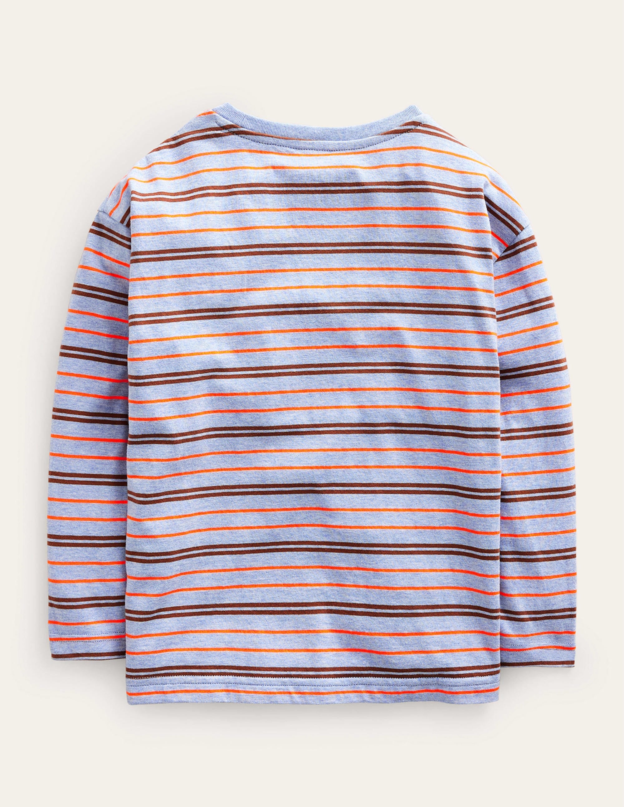 Langärmliges Neon-T-Shirt-Blau Meliert/Neon-Orange - Image 2