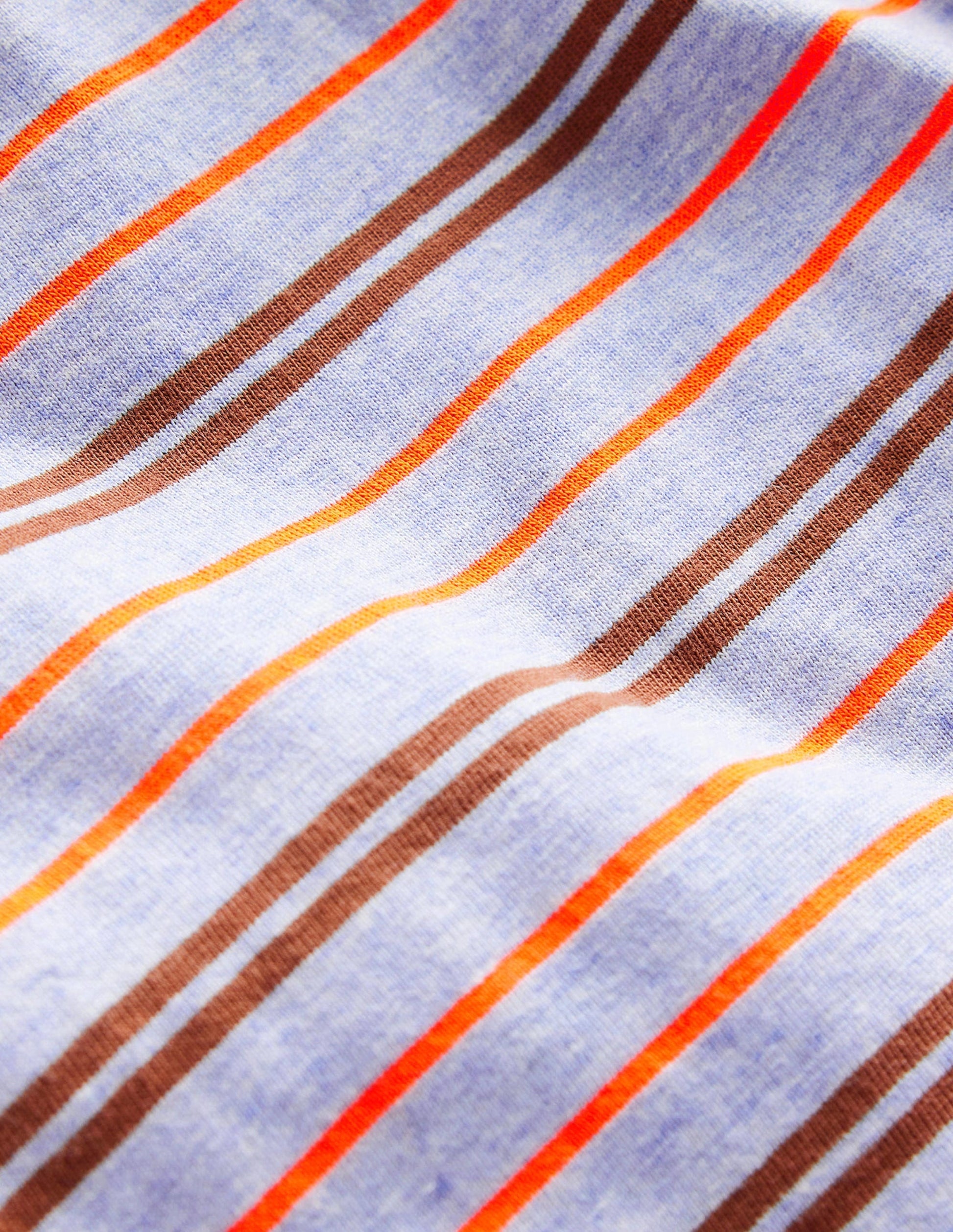Langärmliges Neon-T-Shirt-Blau Meliert/Neon-Orange-3