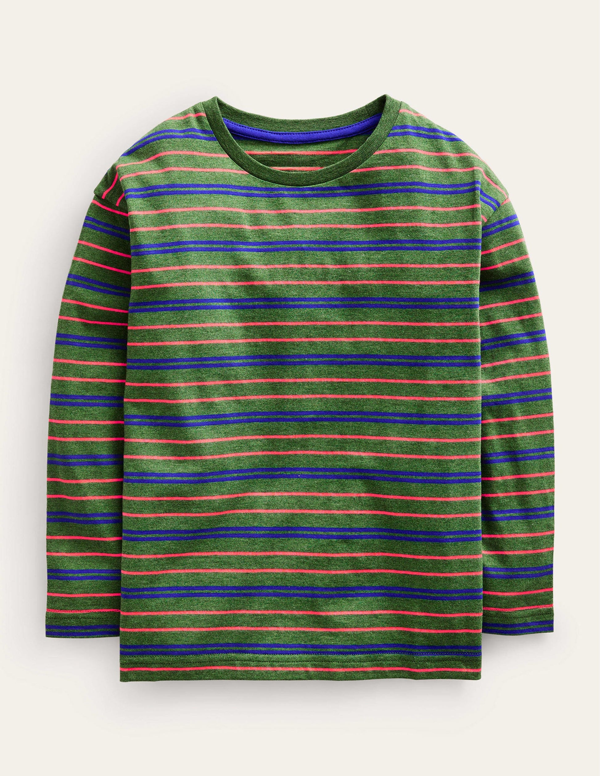Long Sleeve Neon T-shirt-Green Marl/Neon Pink-1